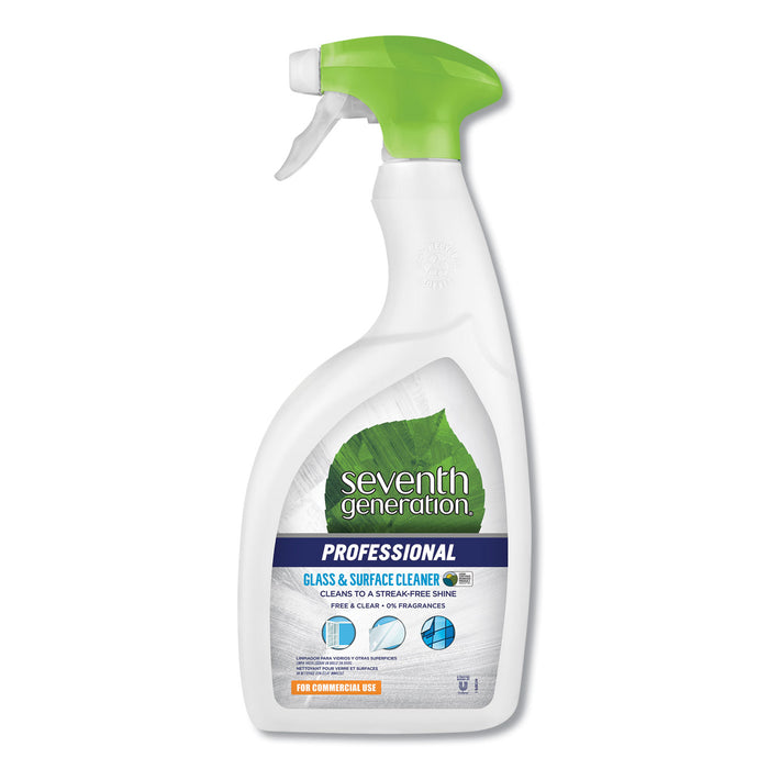 Glass and Surface Cleaner, Free and Clear, 32 oz Spray Bottle, 8/Carton