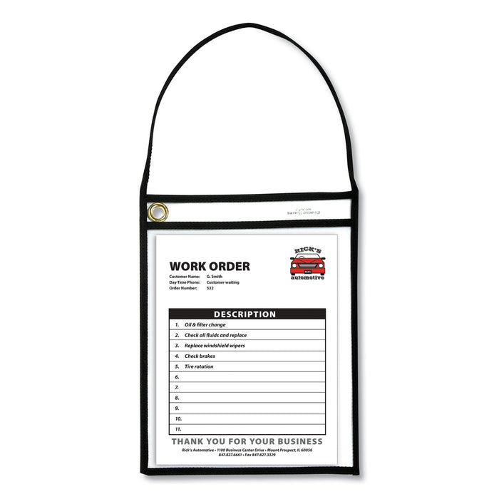 1-Pocket Shop Ticket Holder w/Strap, Black Stitching, 75-Sheet, 9 x 12, 15/Box