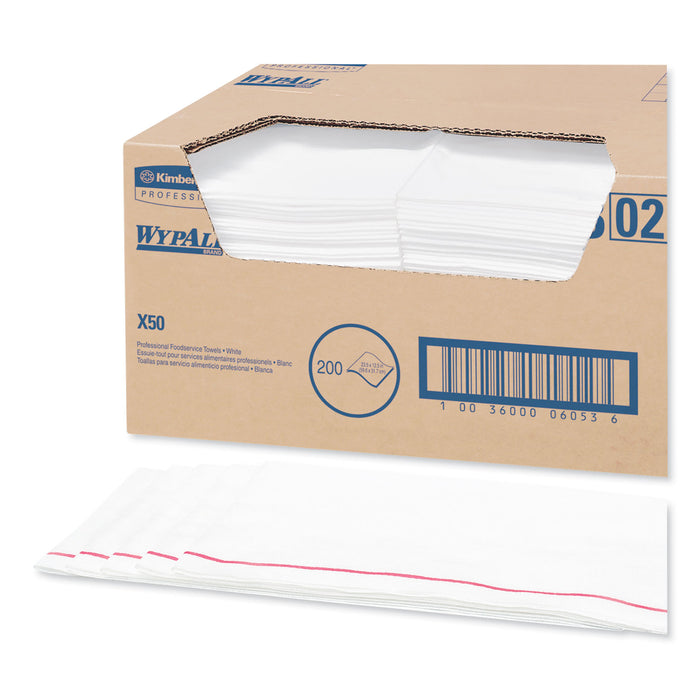 X50 Foodservice Towels, 1/4 Fold, 23 1/2 x 12 1/2, White, 200/Carton