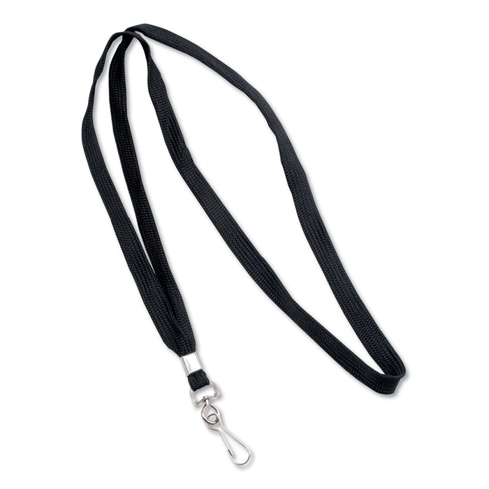 Deluxe Lanyards, J-Hook Style, 36" Long, Black, 24/Box