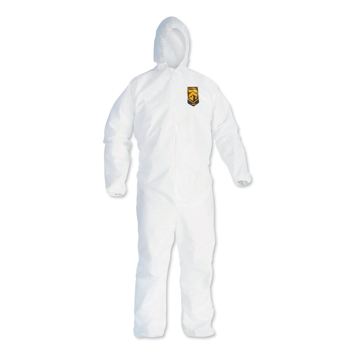 A40 Elastic-Cuff and Ankles Hooded Coveralls, White, X-Large, 25/Case