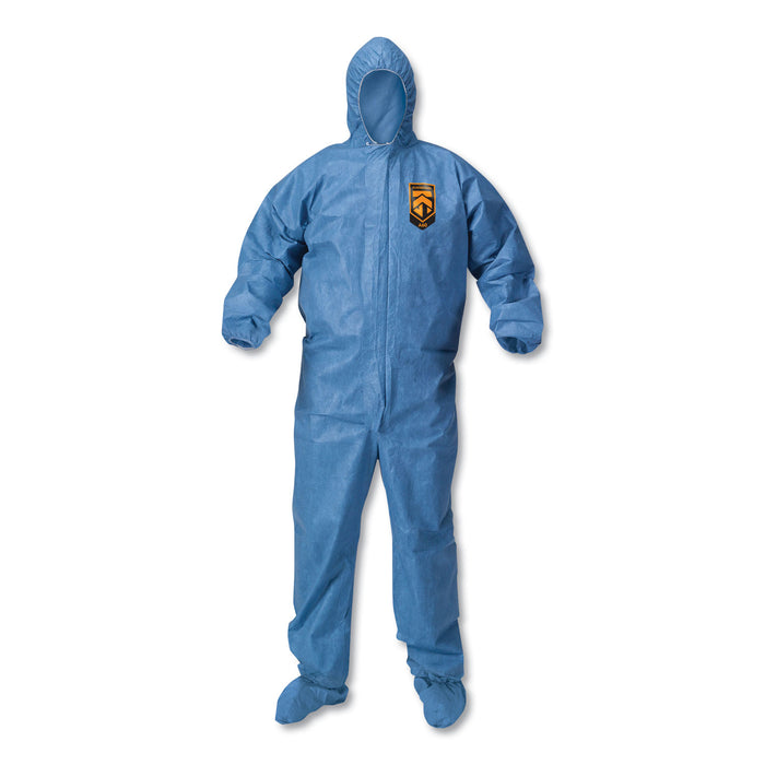 A60 Blood and Chemical Splash Protection Coveralls, X-Large, Blue, 24/Carton
