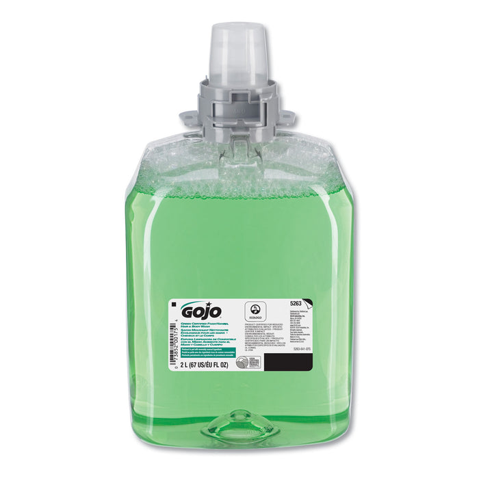 Green Certified Foam Hair and Body Wash, Cucumber Melon, 2000 mL Refill, 2/Carton