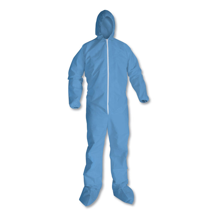 A65 Hood & Boot Flame-Resistant Coveralls, Blue, X-Large, 25/Carton