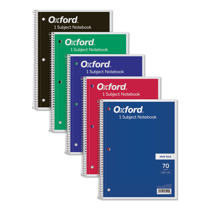 Coil-Lock Wirebound Notebooks, 1 Subject, Wide/Legal Rule, Assorted Color Covers, 10.5 x 8, 70 Sheets