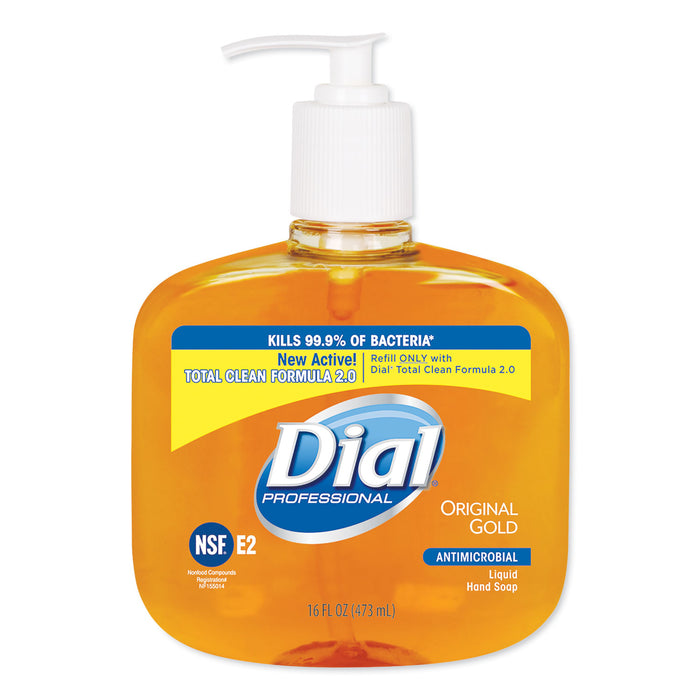 Gold Antimicrobial Hand Soap, Floral Fragrance, 16 oz Pump Bottle, 12/Carton