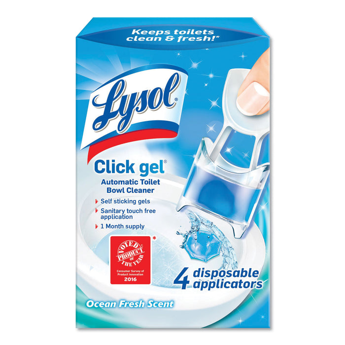 Click Gel Automatic Toilet Bowl Cleaner, Ocean Fresh, 0.68 oz, 4/Box
