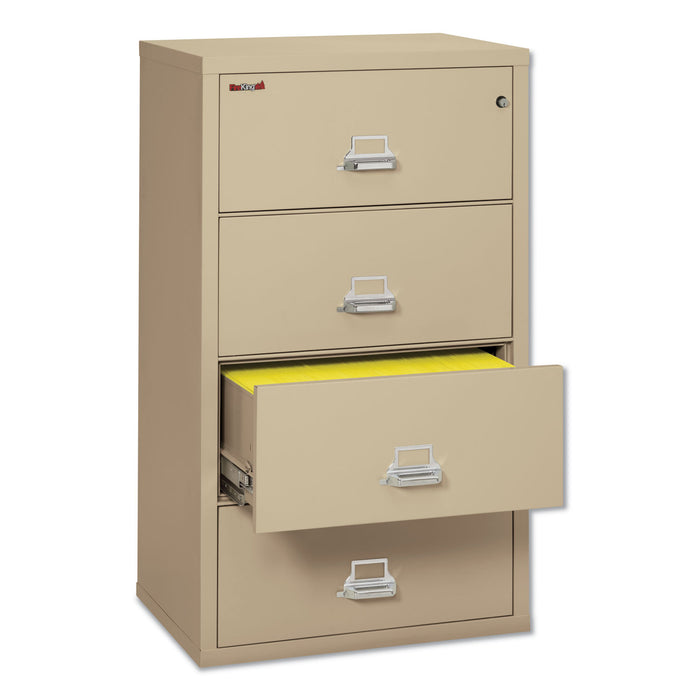 Four-Drawer Lateral File, 31.13w x 22.13d x 52.75h, UL Listed 350°, Letter/Legal, Parchment