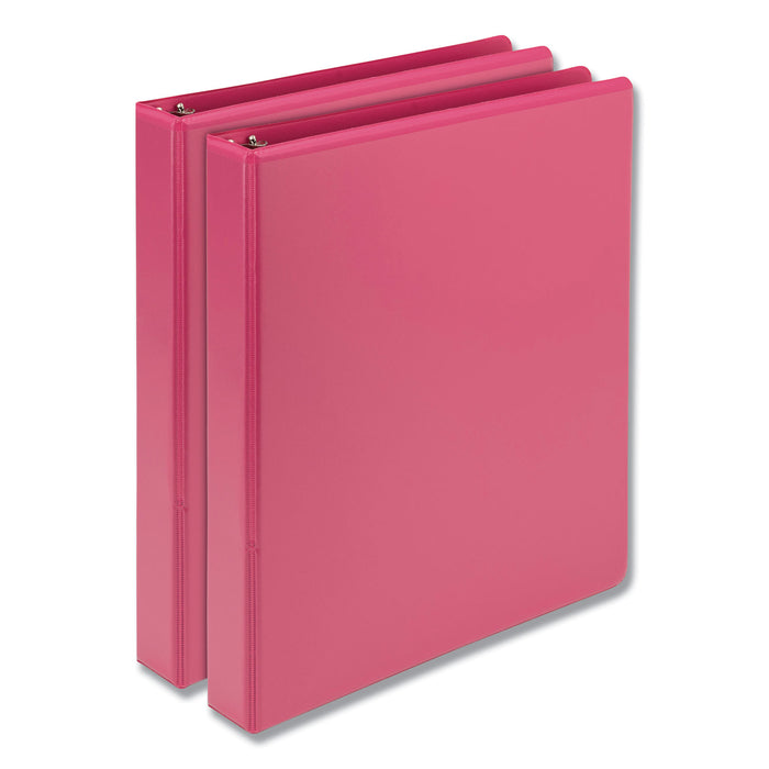 Earth’s Choice Biobased Durable Fashion View Binder, 3 Rings, 1" Capacity, 11 x 8.5, Berry, 2/Pack