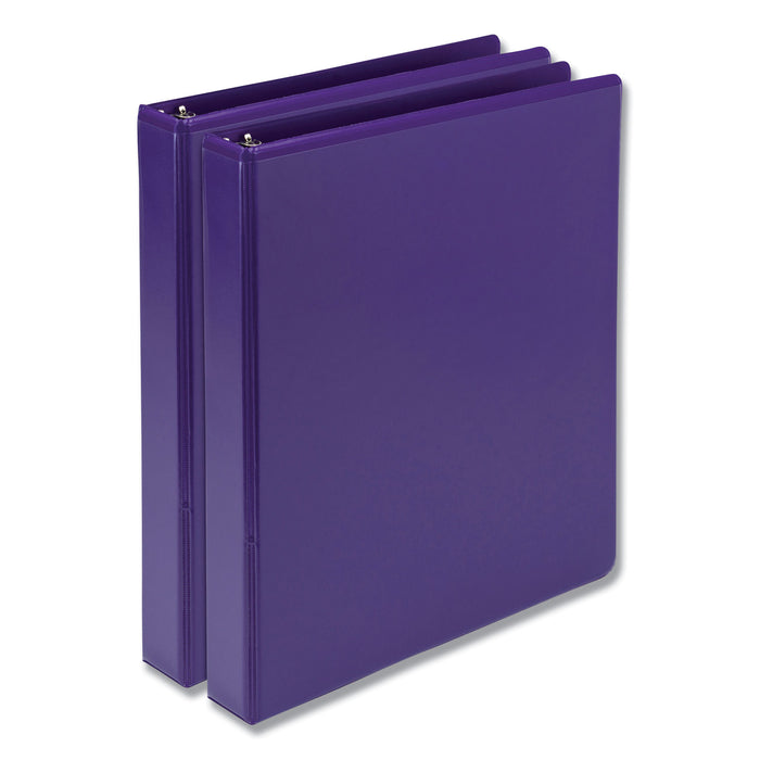 Earth’s Choice Biobased Durable Fashion View Binder, 3 Rings, 1" Capacity, 11 x 8.5, Purple, 2/Pack