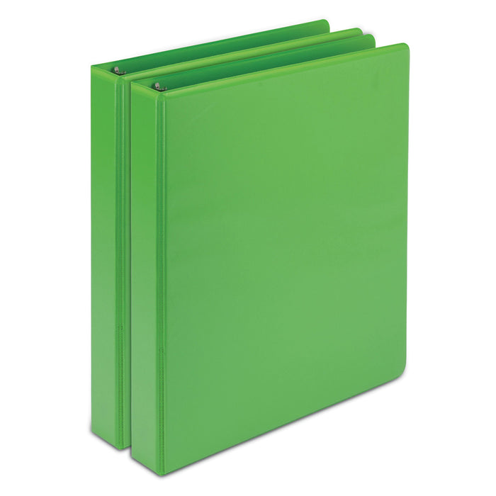 Earth’s Choice Biobased Durable Fashion View Binder, 3 Rings, 1" Capacity, 11 x 8.5, Lime, 2/Pack