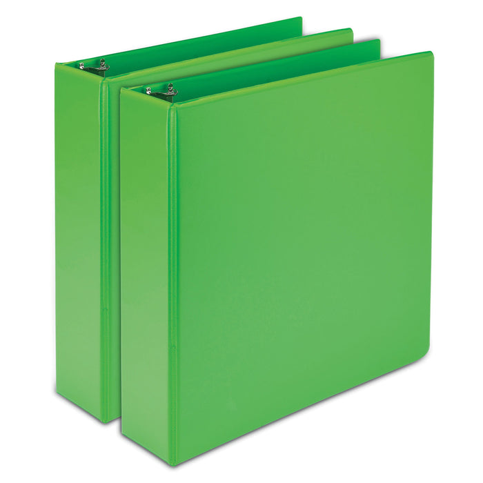 Earth’s Choice Biobased Durable Fashion View Binder, 3 Rings, 2" Capacity, 11 x 8.5, Lime, 2/Pack