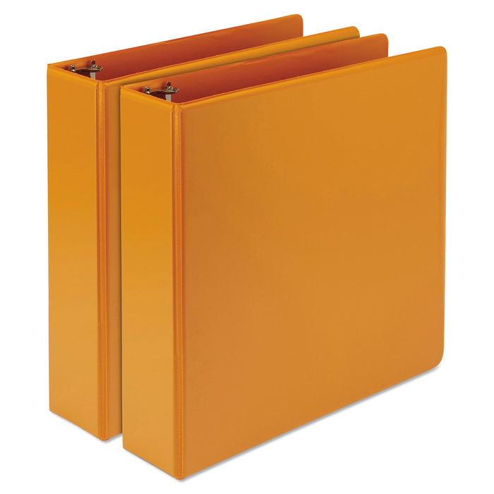 Earth’s Choice Biobased Durable Fashion View Binder, 3 Rings, 2" Capacity, 11 x 8.5, Coral, 2/Pack