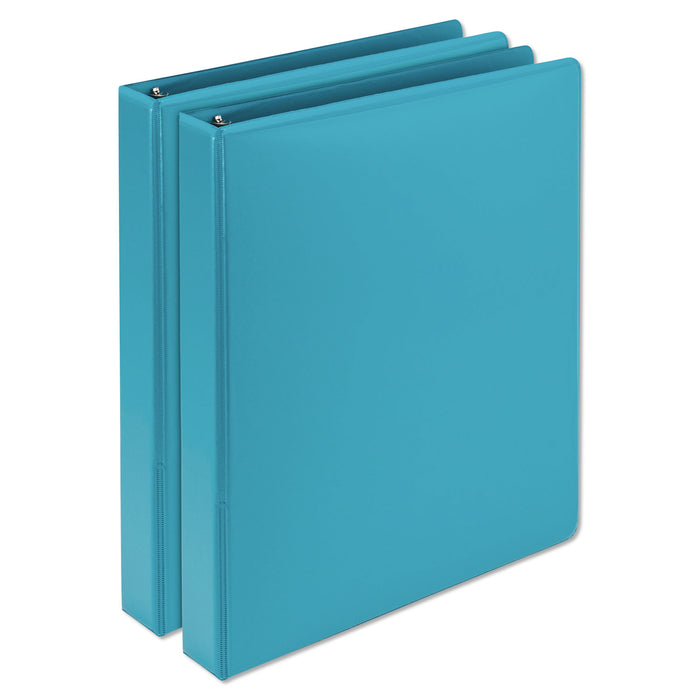 Earth’s Choice Biobased Durable Fashion View Binder, 3 Rings, 1" Capacity, 11 x 8.5, Turquoise, 2/Pack