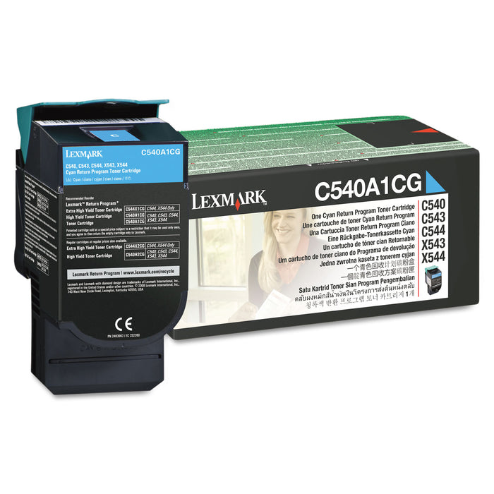 C540A1CG Return Program Toner, 1000 Page-Yield, Cyan
