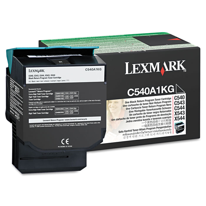 C540A1KG Return Program Toner, 1000 Page-Yield, Black