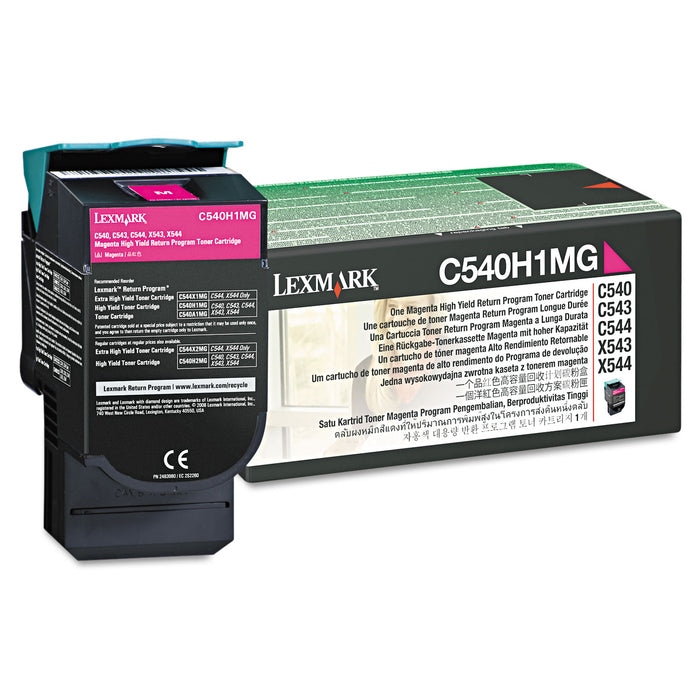 C540H1MG Return Program High-Yield Toner, 2000 Page-Yield, Magenta