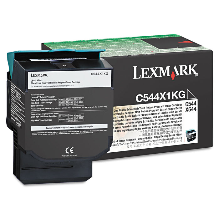 C544X1KG Return Program Extra High-Yield Toner, 6000 Page-Yield, Black