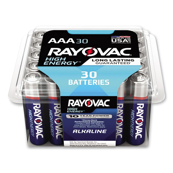 High Energy Premium Alkaline AAA Batteries, 30/Pack