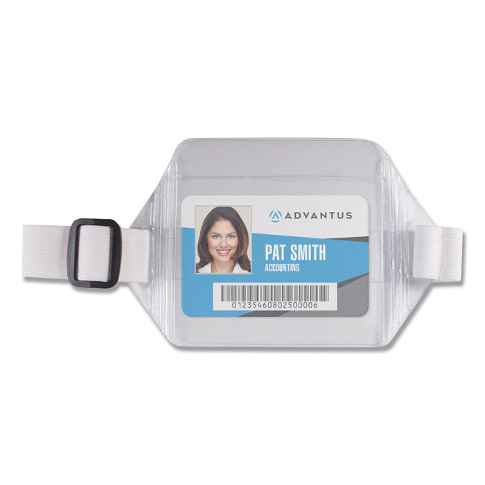Horizontal Arm Badge Holder, 5.5 x 3.88, Clear/White. 12/Box