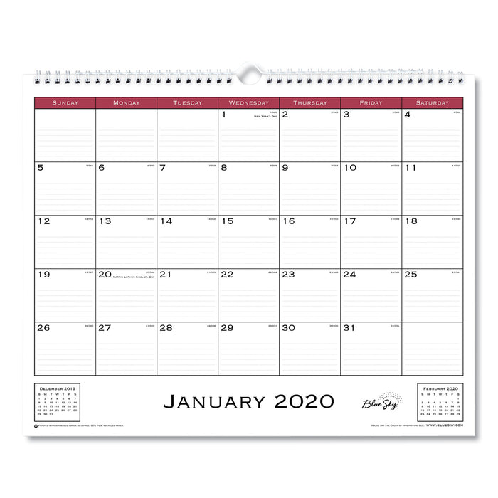 Classic Red Wall Calendar, 15 x 12, 2021