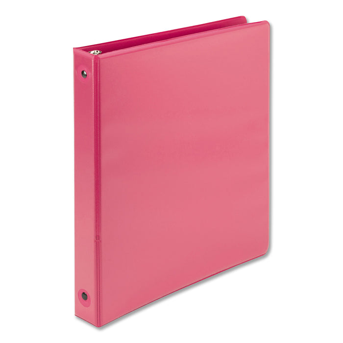 Earth's Choice Biobased Economy Round Ring View Binders, 3 Rings, 1" Capacity, 11 x 8.5, Berry