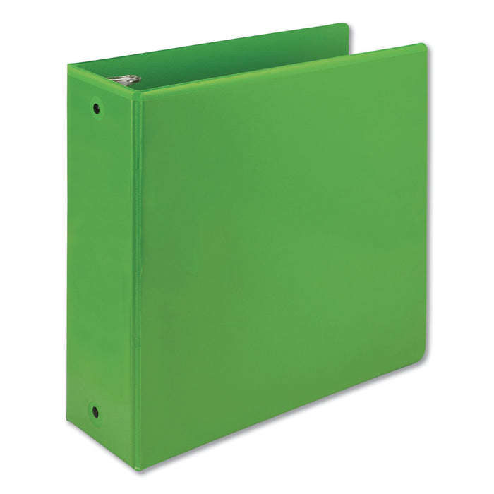 Earth's Choice Biobased Economy Round Ring View Binders, 3 Rings, 4" Capacity, 11 x 8.5, Lime