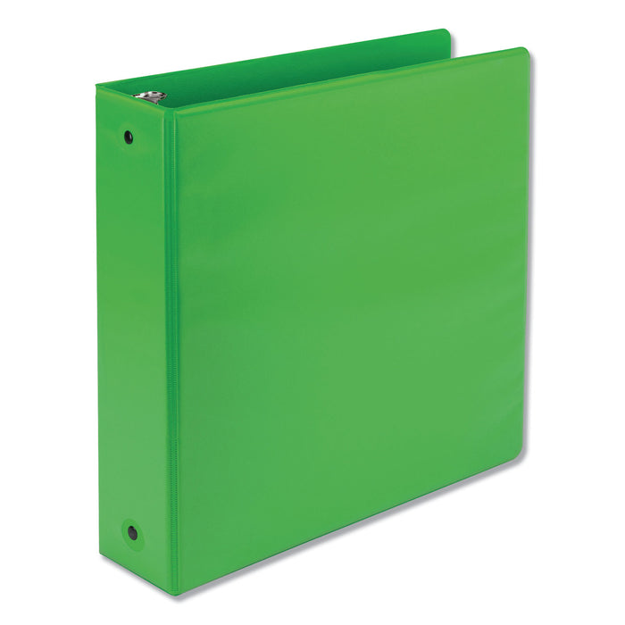 Earth's Choice Biobased Economy Round Ring View Binders, 3 Rings, 2" Capacity, 11 x 8.5, Lime