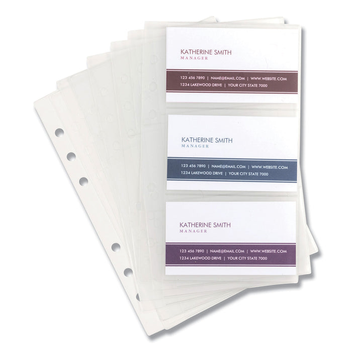 Refill Sheets for 4 1/4 x 7 1/4 Business Card Binders, 60 Card Capacity, 10/Pack