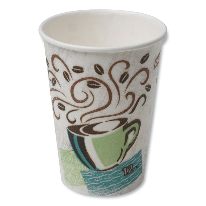 Hot Cups, Paper, 12oz, Coffee Dreams Design, 50/Pack