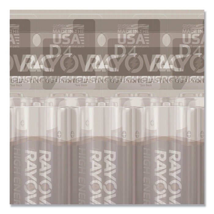 High Energy Premium Alkaline D Batteries, 4/Pack