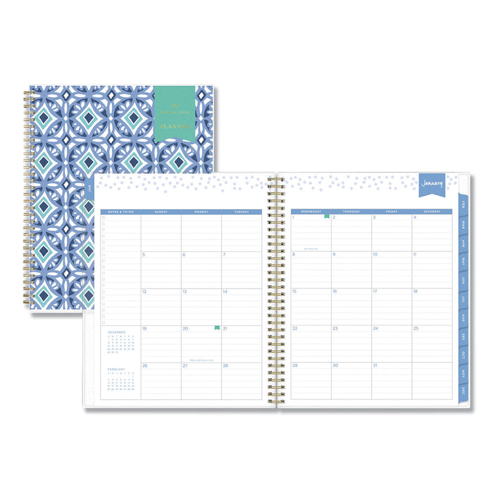 Day Designer Tile Weekly/Monthly Planner, 11 x 8.5, Blue/White Cover, 2021