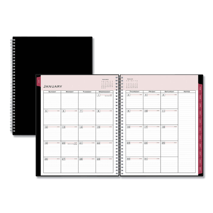 Classic Red Weekly/Monthly Planner, Open Scheduling, 11 x 8.5, Black Cover, 2021