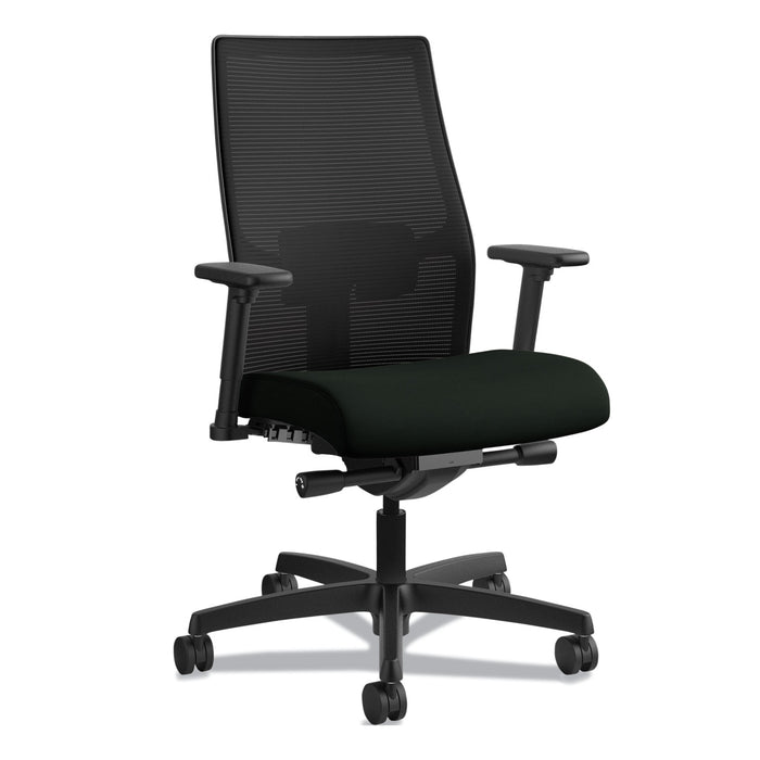 Ignition 2.0 4-Way Stretch Mid-Back Mesh Task Chair, Supports up to 300 lbs, Black Seat/Back, Black Base