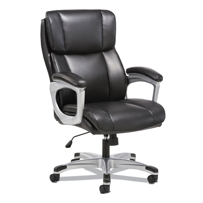 3-Fifteen Executive High-Back Chair, Supports up to 225 lbs., Black Seat/Black Back, Aluminum Base