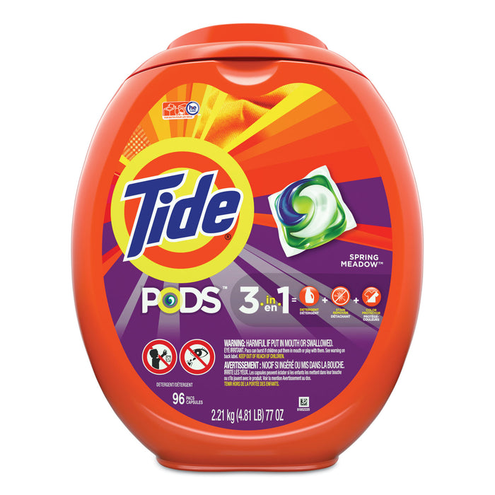 Detergent Pods, Spring Meadow, 96/Tub