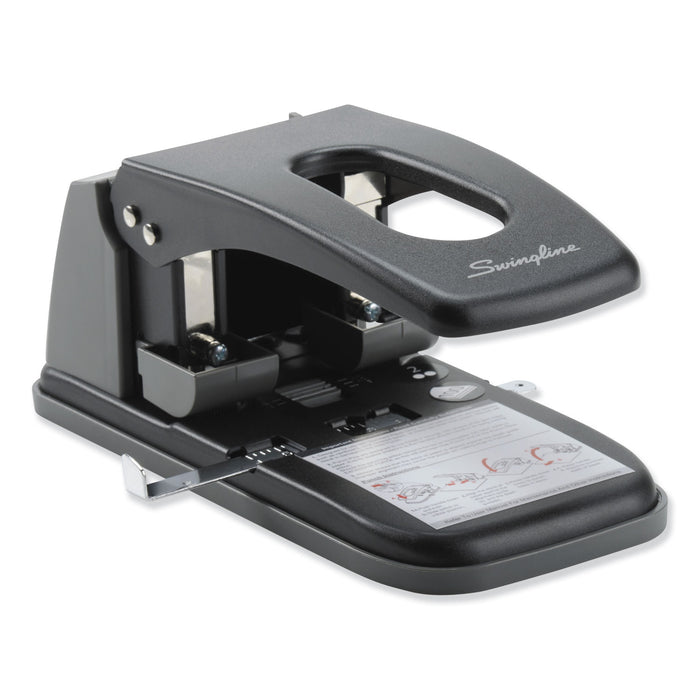 100-Sheet High Capacity 2-Hole Punch, Fixed Centers, 9/32" Holes, Black/Gray