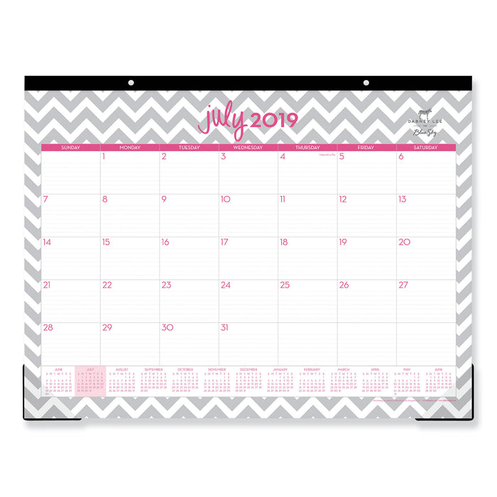 Dabney Lee Ollie Academic Year Desk Pad, 22 x 17, Gray Chevron, 2020-2021