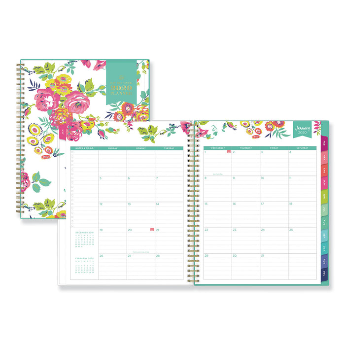 Day Designer CYO Weekly/Monthly Planner, 11 x 8.5, White/Floral, 2021