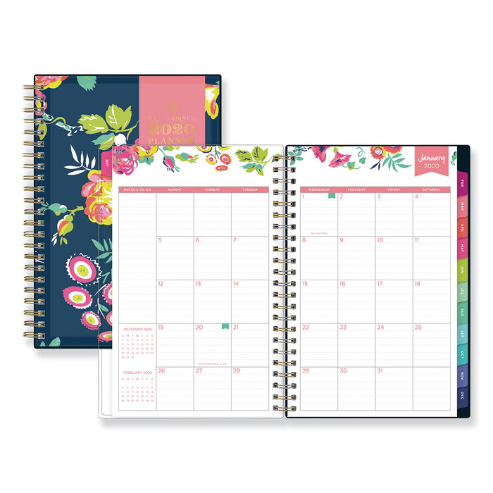 Day Designer CYO Weekly/Monthly Planner, 8 x 5, Navy/Floral, 2021