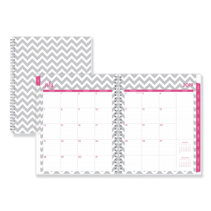 Dabney Lee Ollie Academic Weekly/Monthly Planner, Gray Chevron, 8.5 x 11, 2020-2021