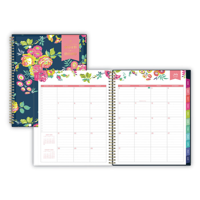 Day Designer Academic Year CYO Weekly/Monthly Planner, 11 x 8.5, Navy/Floral, 2020-2021