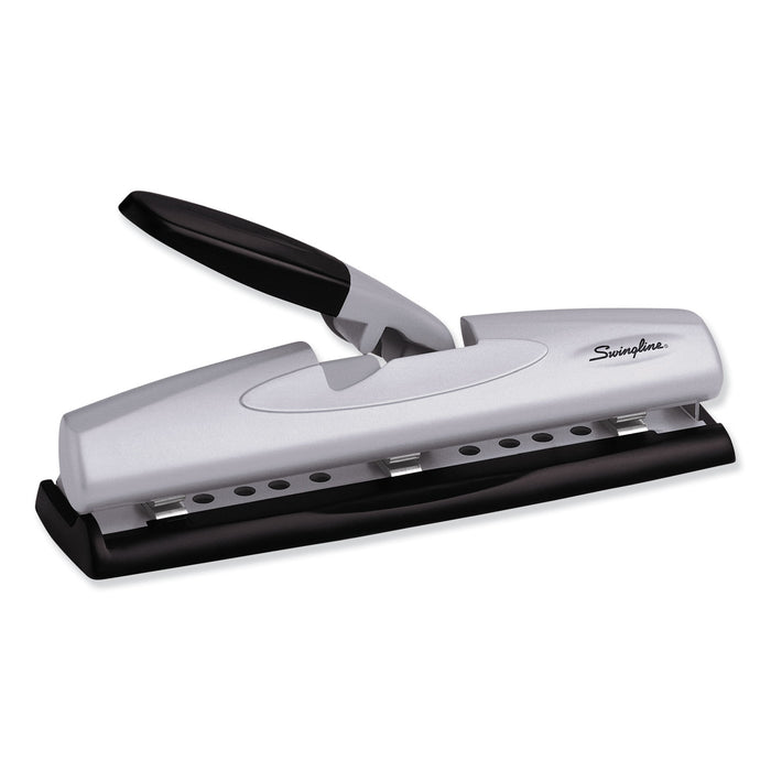 12-Sheet LightTouch Desktop Two-to-Three-Hole Punch, 9/32" Holes, Black/Silver