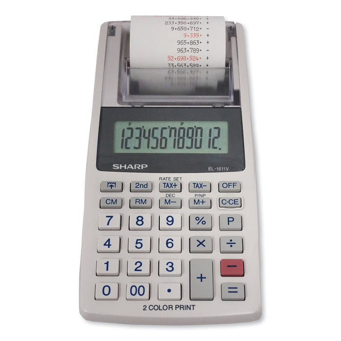 EL-1611V Printing Calculator, Black/Red Print, 2 Line/Second