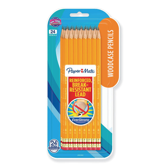 EverStrong #2 Pencils, HB (#2), Black Lead, Gold Barrel, Dozen