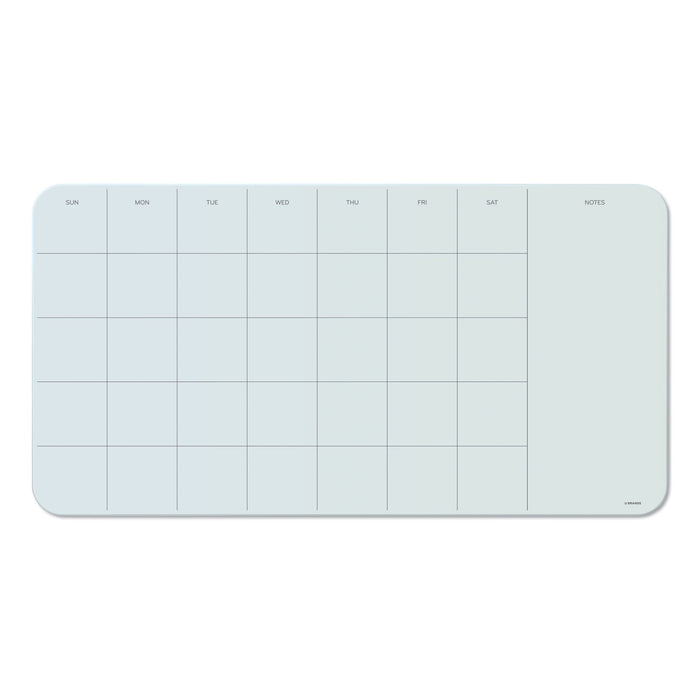 Cubicle Glass Dry Erase Undated Four Week Calendar Board, 23 x 12, White
