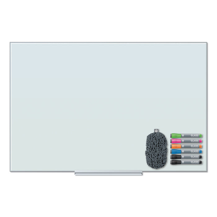 Floating Glass Dry Erase Board, 36 x 24, White