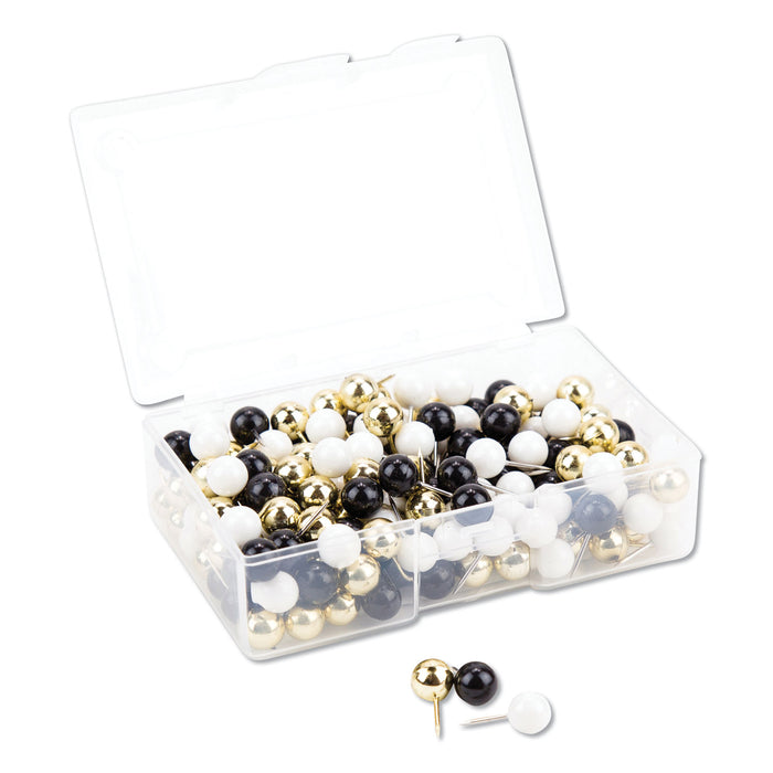 Fashion Sphere Push Pins, Plastic, Assorted, 7/16", 200/Pack