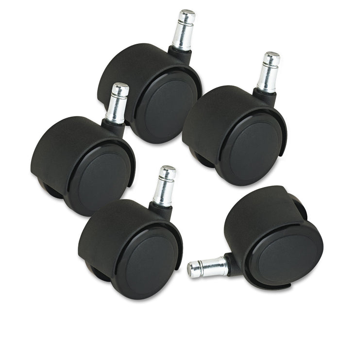 Deluxe Duet Casters, Nylon, B and K Stems, 110 lbs/Caster, 5/Set