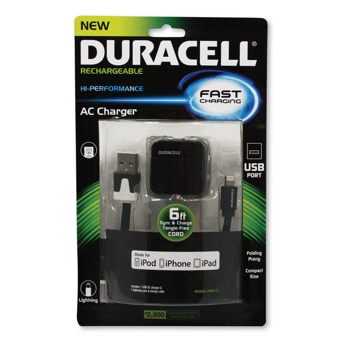 Hi-Performance Wall Charger for iPad; iPhone; iPod, Lightning Connector, Folding Prong